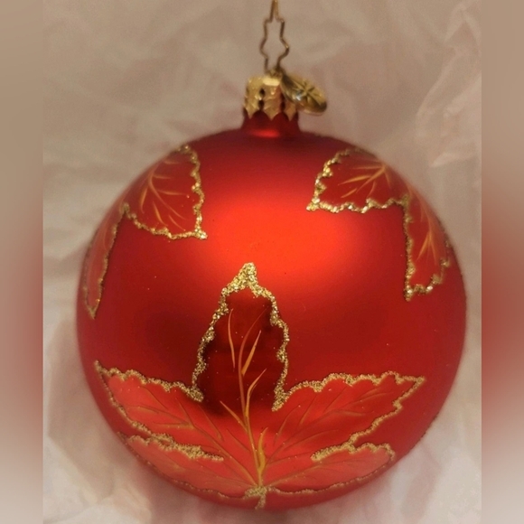 Christopher Radko Ruby Red Scarlett Glass Ball Ornament, Handpainted, Like New! - Picture 1 of 4